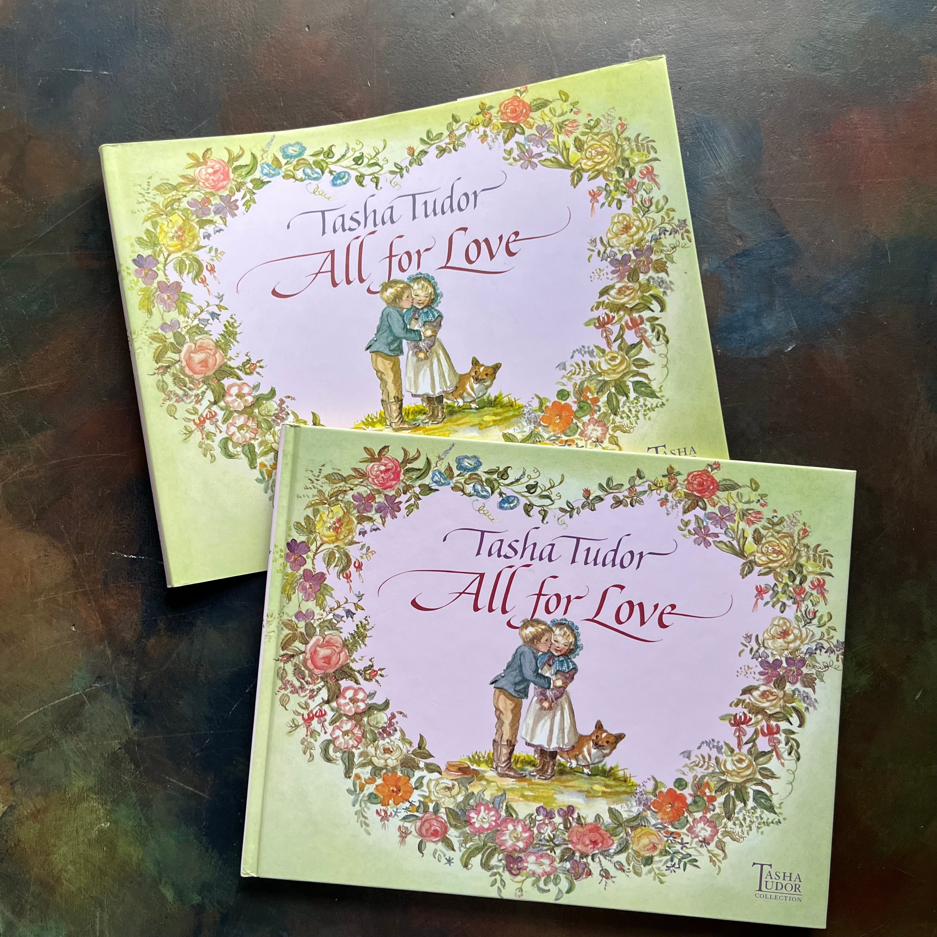 All for Love Selected by Tasha Tudor-Tasha Tudor Collection-vintage poetry for children-vintage short stories-view of the front cover with the same image as on the dust jacket's cover