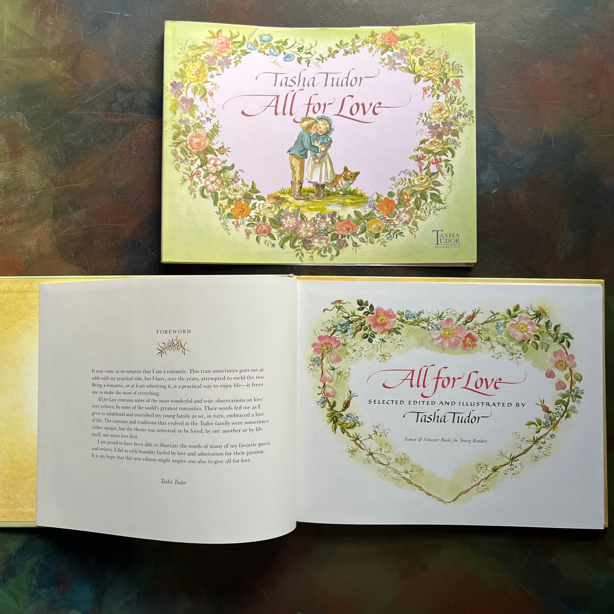 All for Love Selected by Tasha Tudor-Tasha Tudor Collection-vintage poetry for children-vintage short stories-view of the title & foreword pages