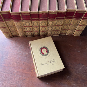 American Classic Literature Book Set - American Artist's Edition The Complete Works of Mark Twain - 12 Volume Set (Volumes 1-12) - view of the front cover