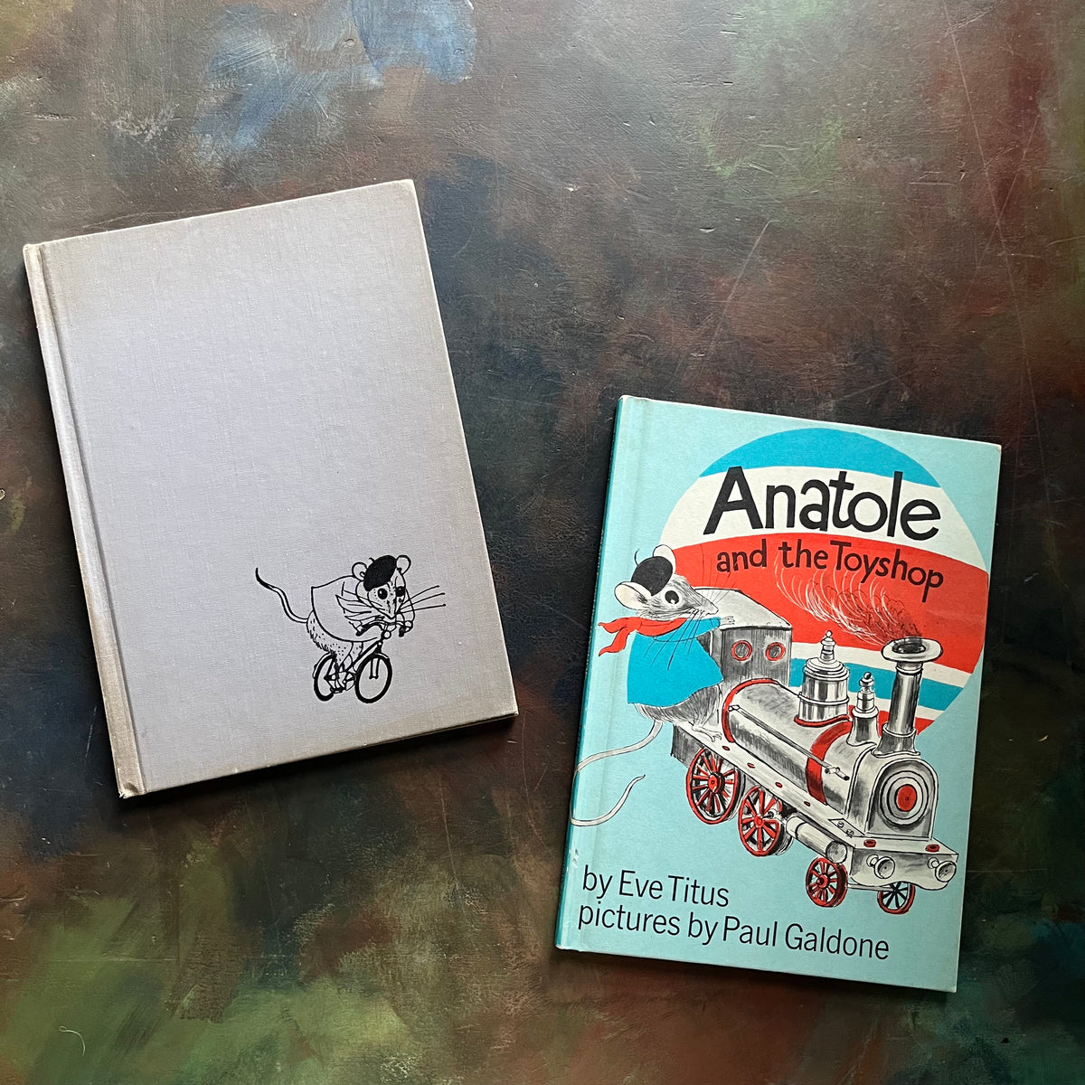Anatole books written by Eve Titus with illustrations by Paul Galdone-Anatole and the Toyshop and Anatole and the Cat-vintage children's picture books-weekly reader books-view of the front covers