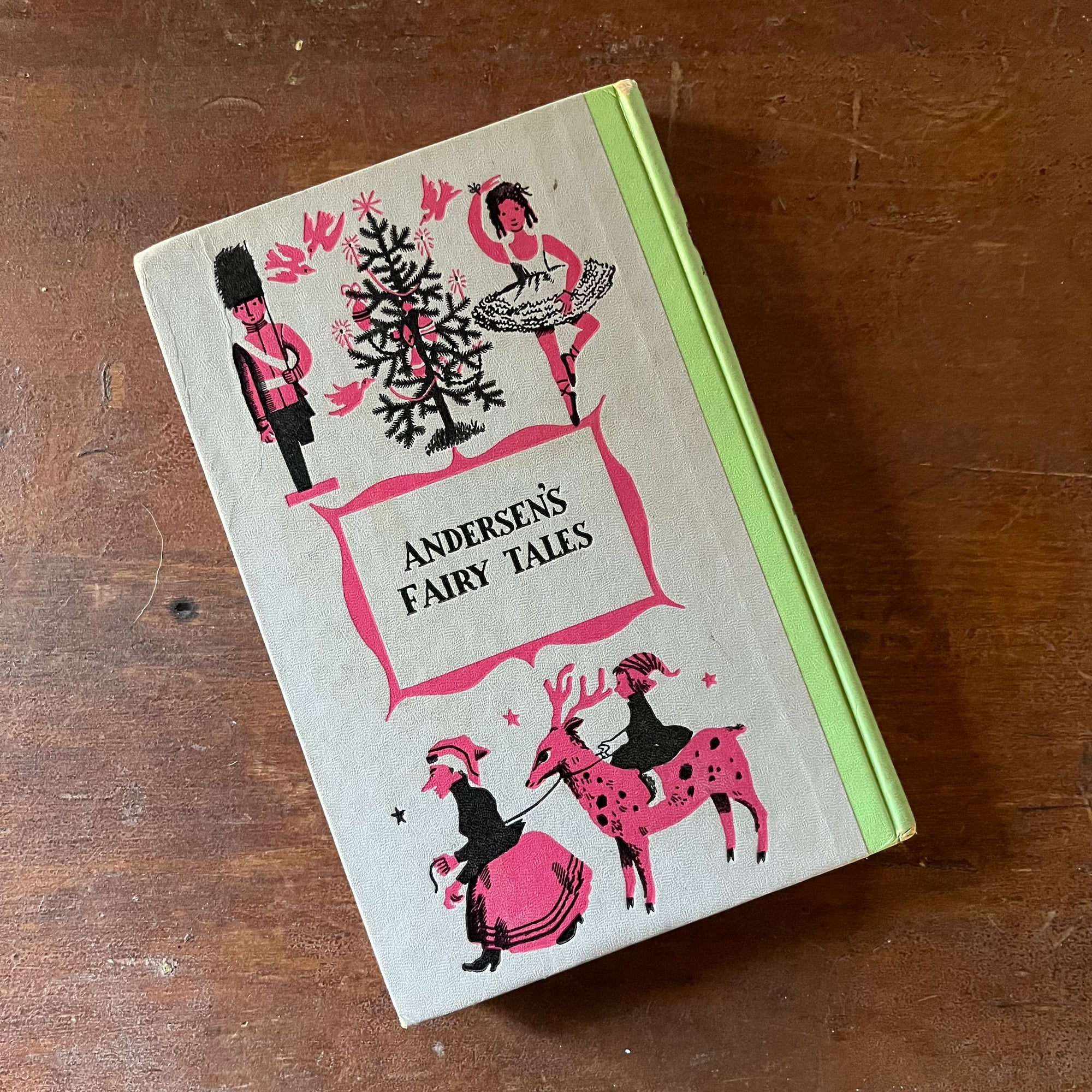 vintage children's chapter book - Andersen's Fairy Tales-A Junior Deluxe Editions Book - view of the embossed back cover with the same design as the front cover