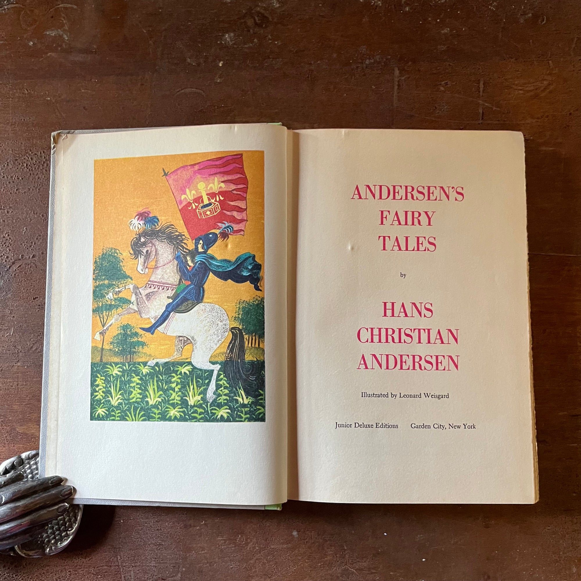 vintage children's chapter book - Andersen's Fairy Tales-A Junior Deluxe Editions Book - view of the title page