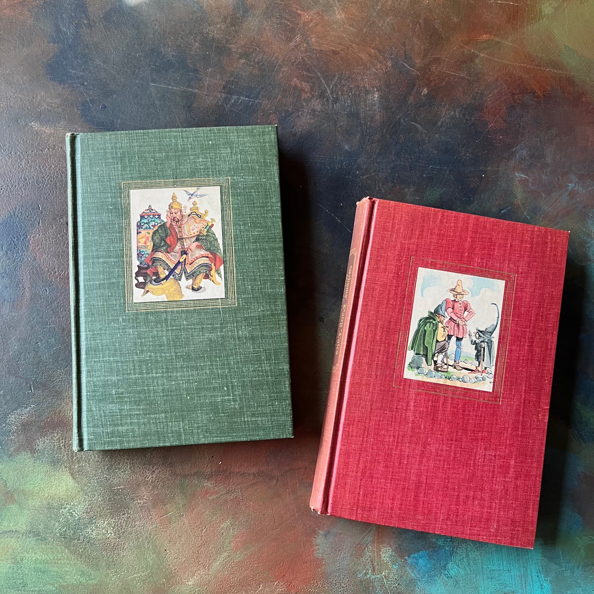 Andersen's Fairy Tales-Grimm Fairy Tales-1945 Grosset & Dunlap-vintage children's fiction-antique fairy tales for sale-view of the front covers