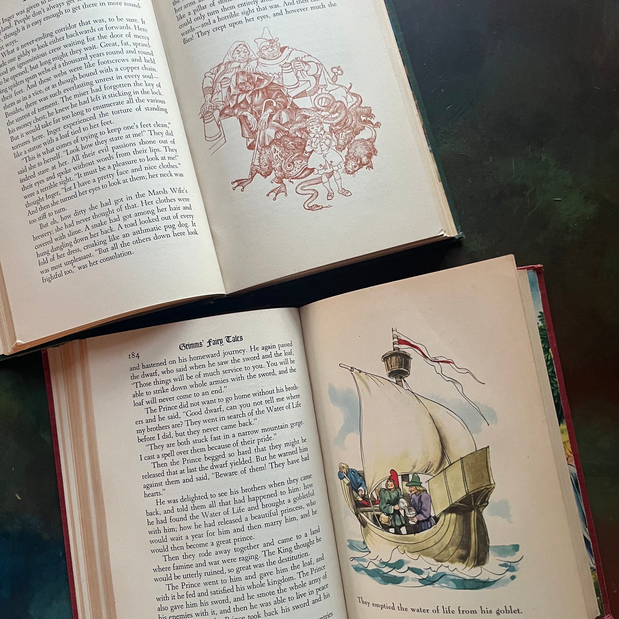 Andersen's Fairy Tales-Grimm Fairy Tales-Special Editions-Grosset & Dunlap-vintage children's fiction-antique fairy tales for sale-view of the illustrations