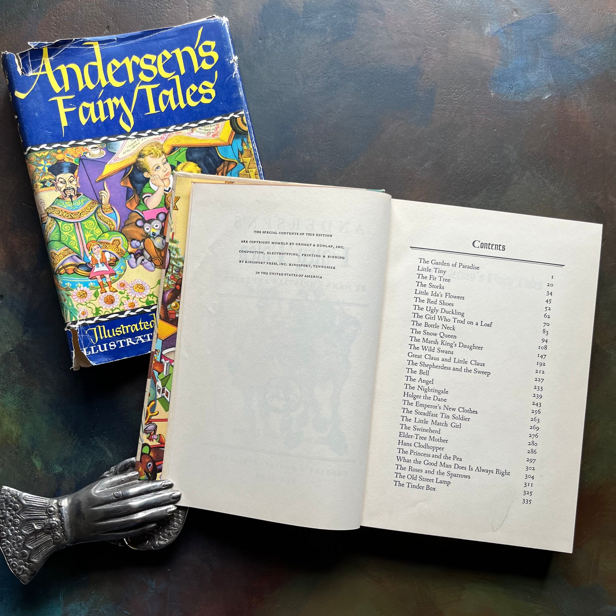 Andersen's Fairy Tales-vintage children's fairy tales & classics-Illustrated Junior Deluxe Editions-view of the copyright & contents pages