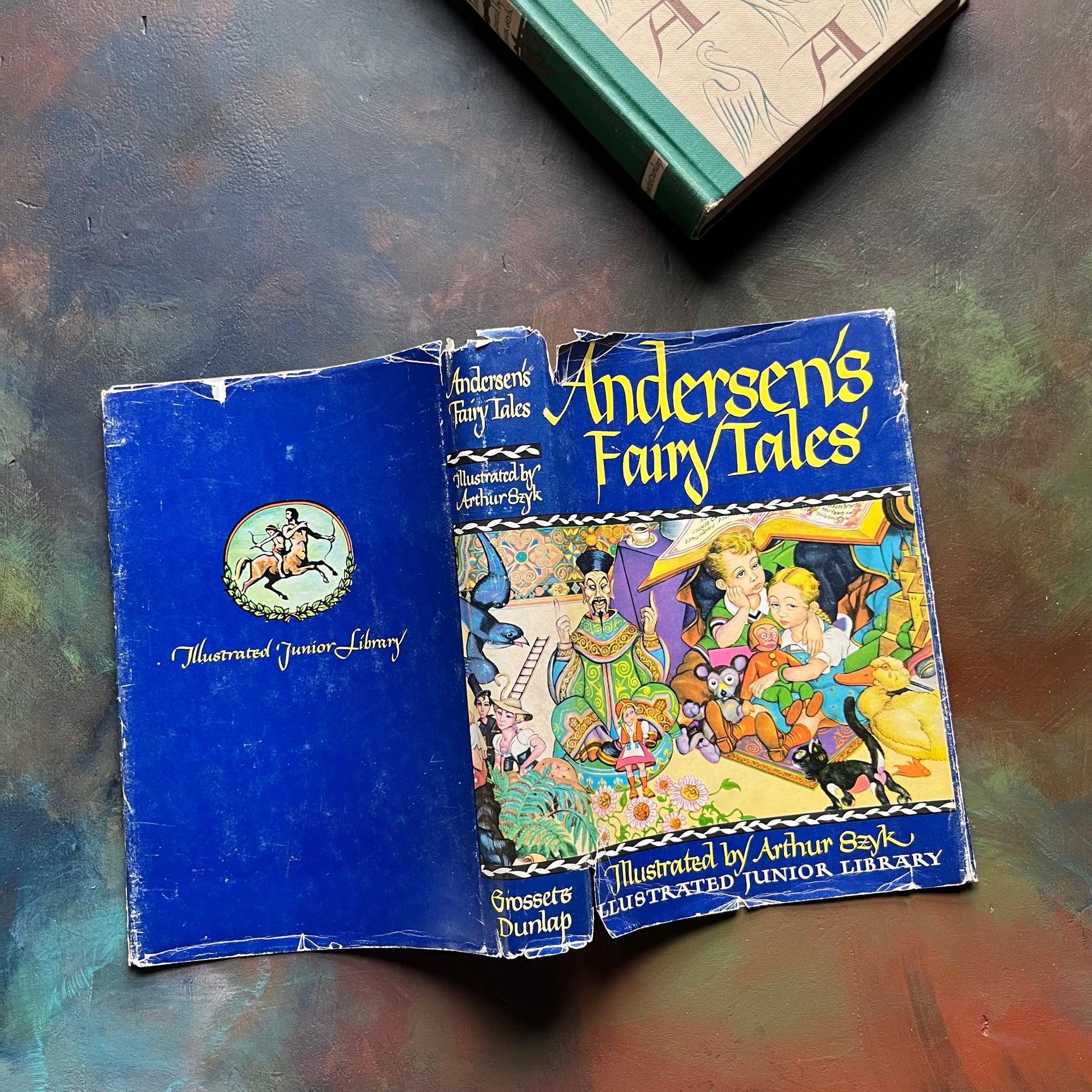 Andersen's Fairy Tales-vintage children's fairy tales & classics-Illustrated Junior Deluxe Editions- view of the dust jacket's cover - front & back including spine