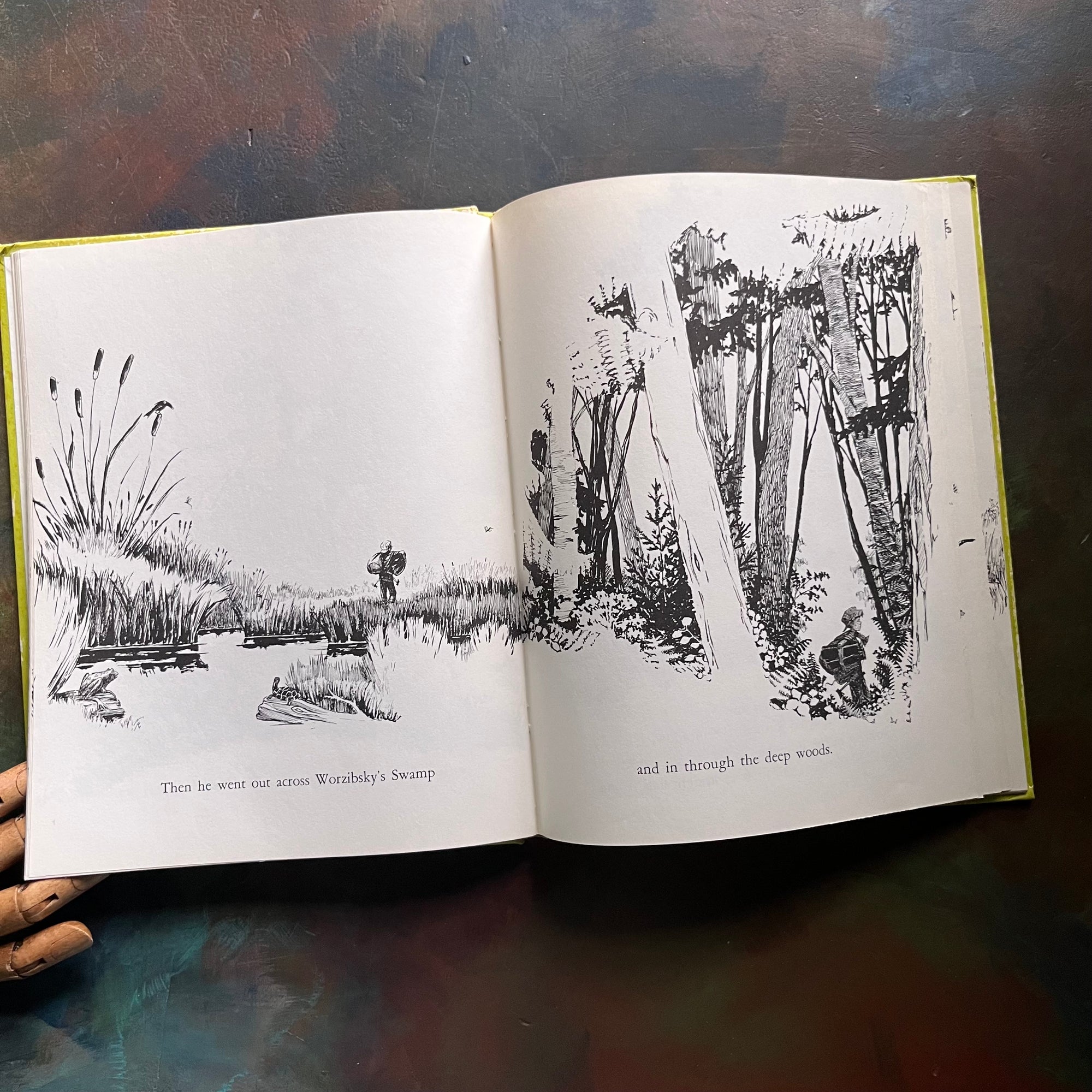 Andrew Henry's Meadow written & illustrated by Doris Burn-vintage children's picture book-1965 Weekly Reader Edition-view of the illustrations in black white