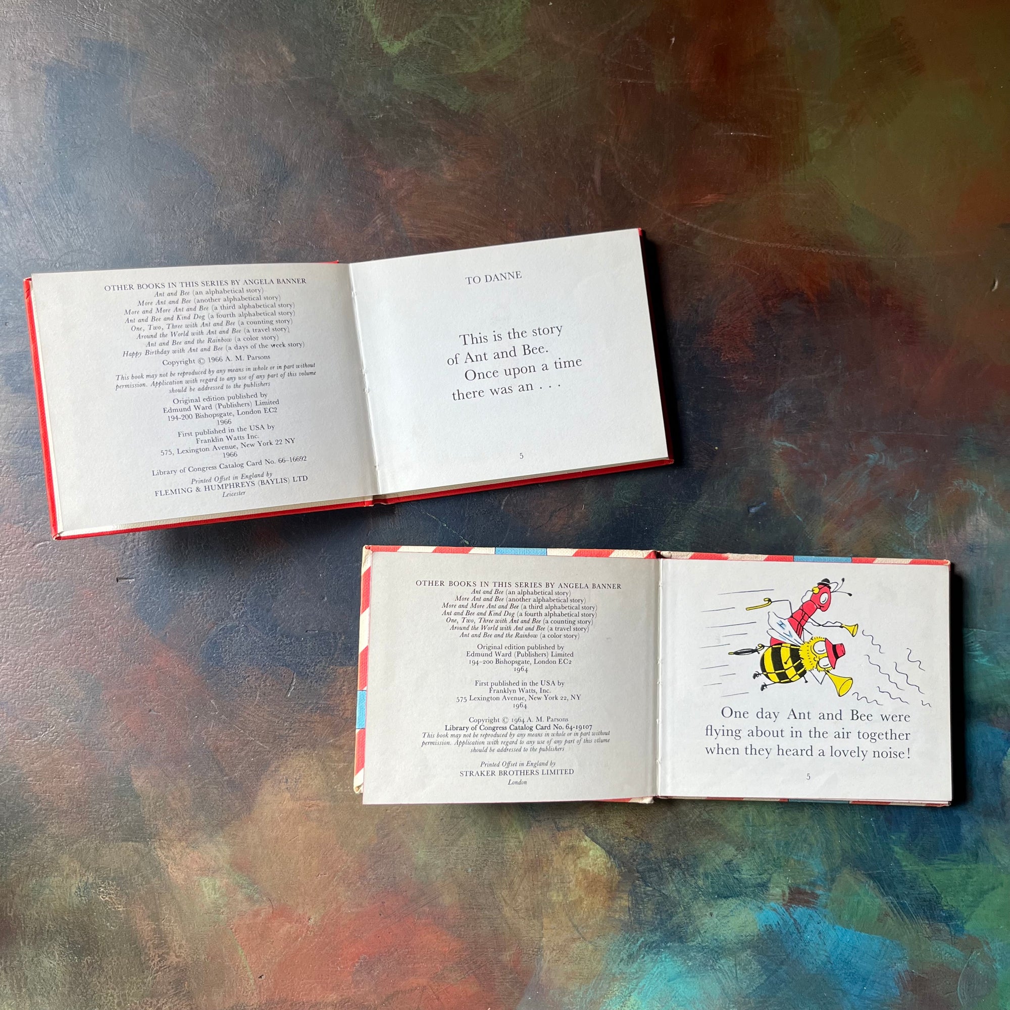 Angela Banner Ant and Bee Book Set-Ant and Bee and the ABC-Happy Birthday with Ant and Bee-vintage picture books-vintage children's storybooks-view of the copyright pages