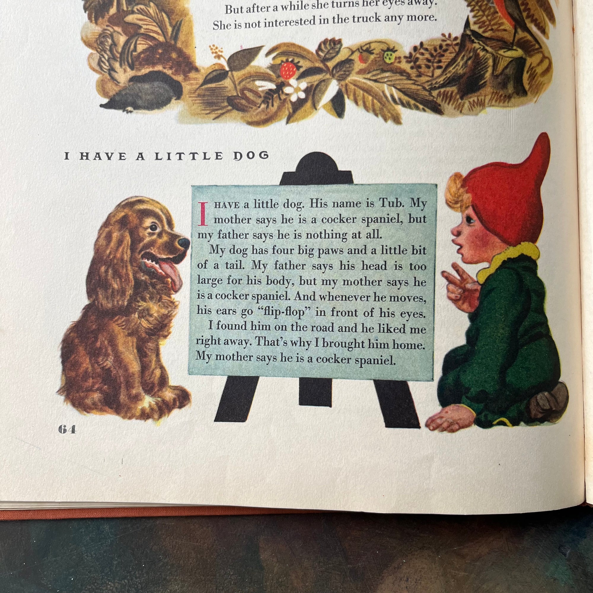 Animal Stories by Georges Duplaix with illustrations by F. Rojankovsky-1945 Second Printing-vintage children's storybook-closeup of the dog poem
