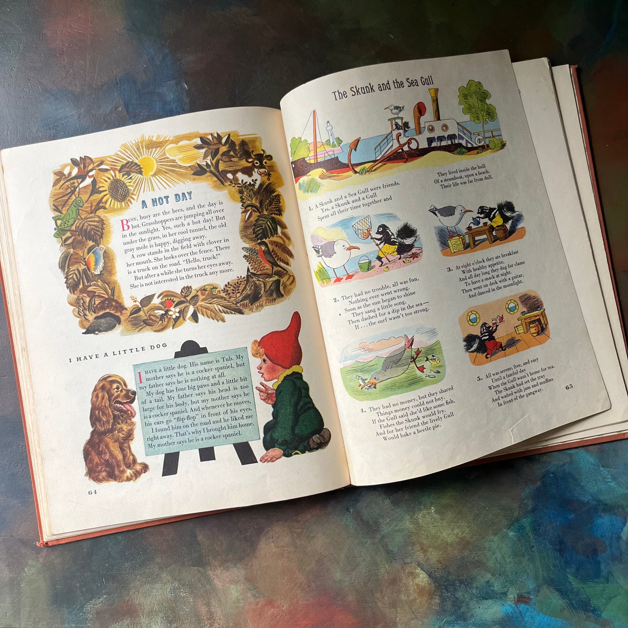Animal Stories by Georges Duplaix with illustrations by F. Rojankovsky-1945 Second Printing-vintage children's storybook-view of the short stories & poems within the pages