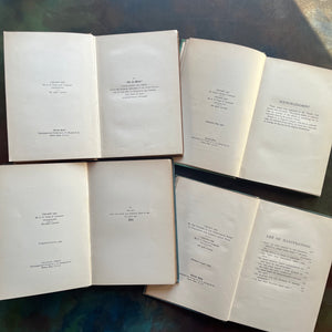 Annie Fellows Johnston book set-Flip's Islands of Providence-The Quilt that Jack Built-Cicely-The Story of Dago-The Cozy Corner Series-antique books-view of the copyright pages