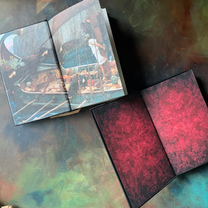 Barnes & Noble Leatherbound Book Set-Dracula & Bulfinch's Mythology-classic literature books for sale-view of the inside covers