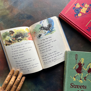 Basic Readers Curriculum Foundation Series Books-Fun with Dick and Jane-More Friends and Neighbors-Streets and Roads-vintage school books-view of the illustrations