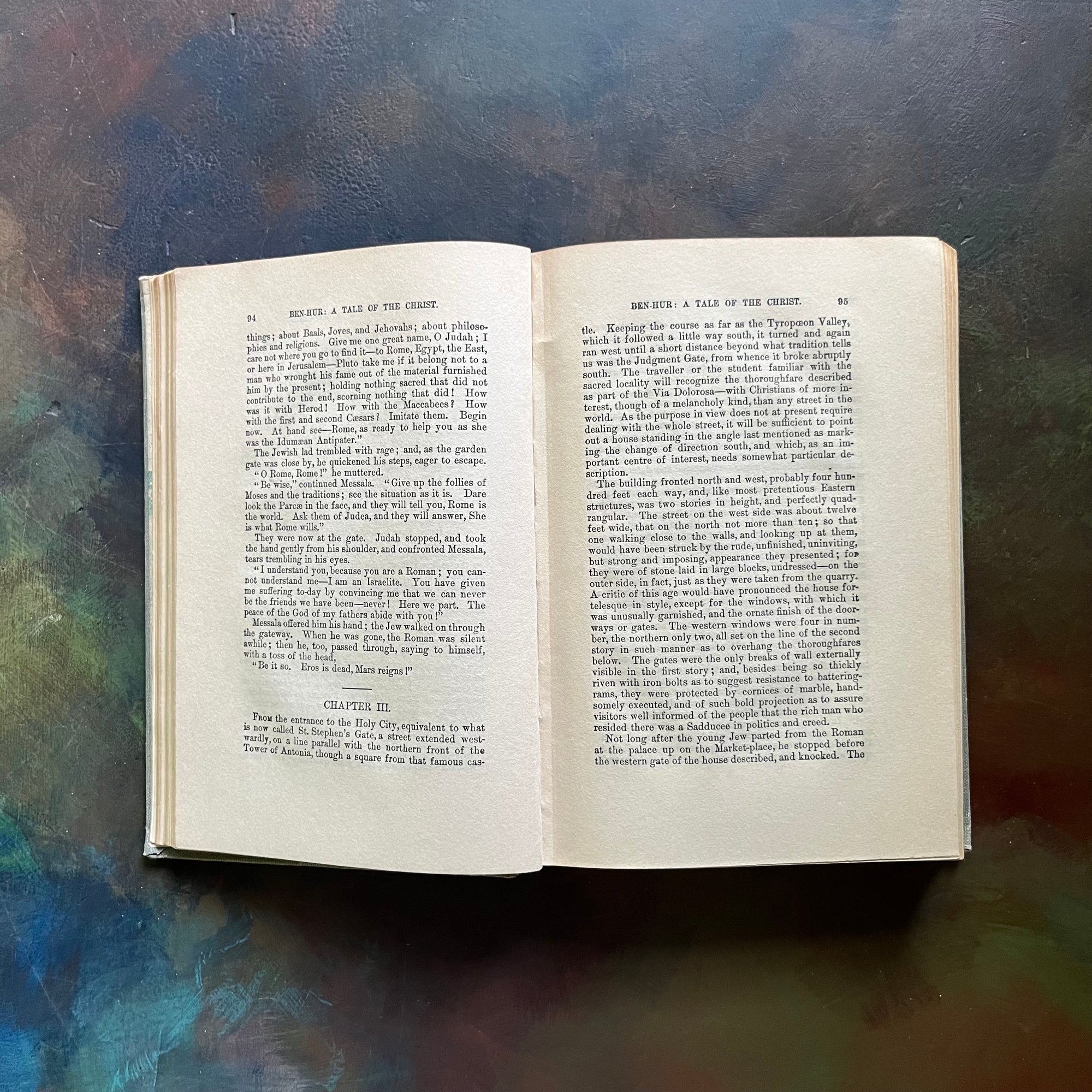 Ben Hur written by Lew Wallace-1908 Wallace Memorial Edition-vintage historical fiction-Classic American Literature-Living Book-view of the inside content