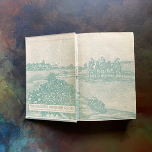 Ben Hur written by Lew Wallace-1908 Wallace Memorial Edition-vintage historical fiction-Classic American Literature-Living Book-view of the front inside cover with illustration