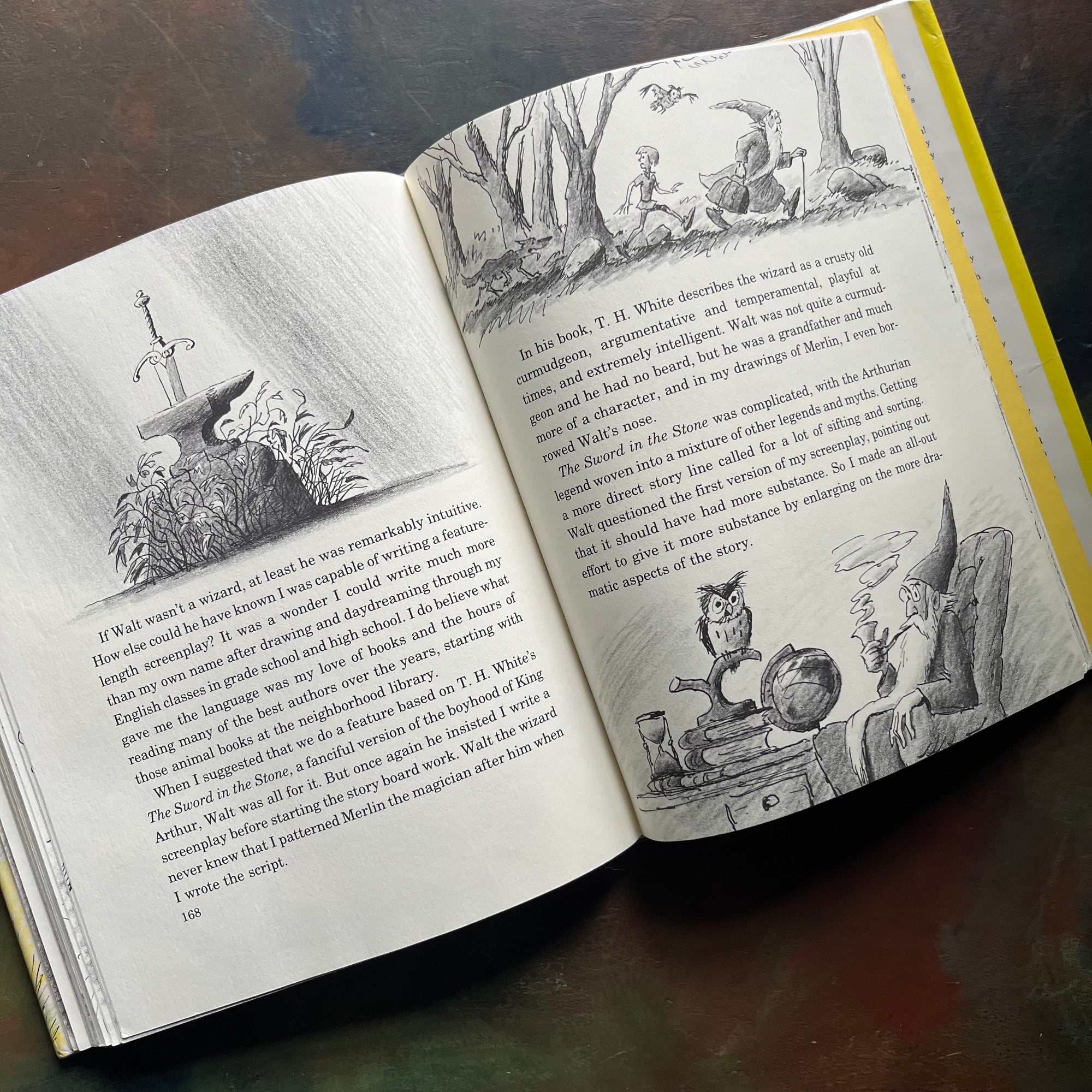 Bill Peet An Autobiography-vintage history book for kids-Caldecott Honor Book-vintage biography-Disney Illustrator-written and illustrated by Bill Peet - view of the illustrations in black and white