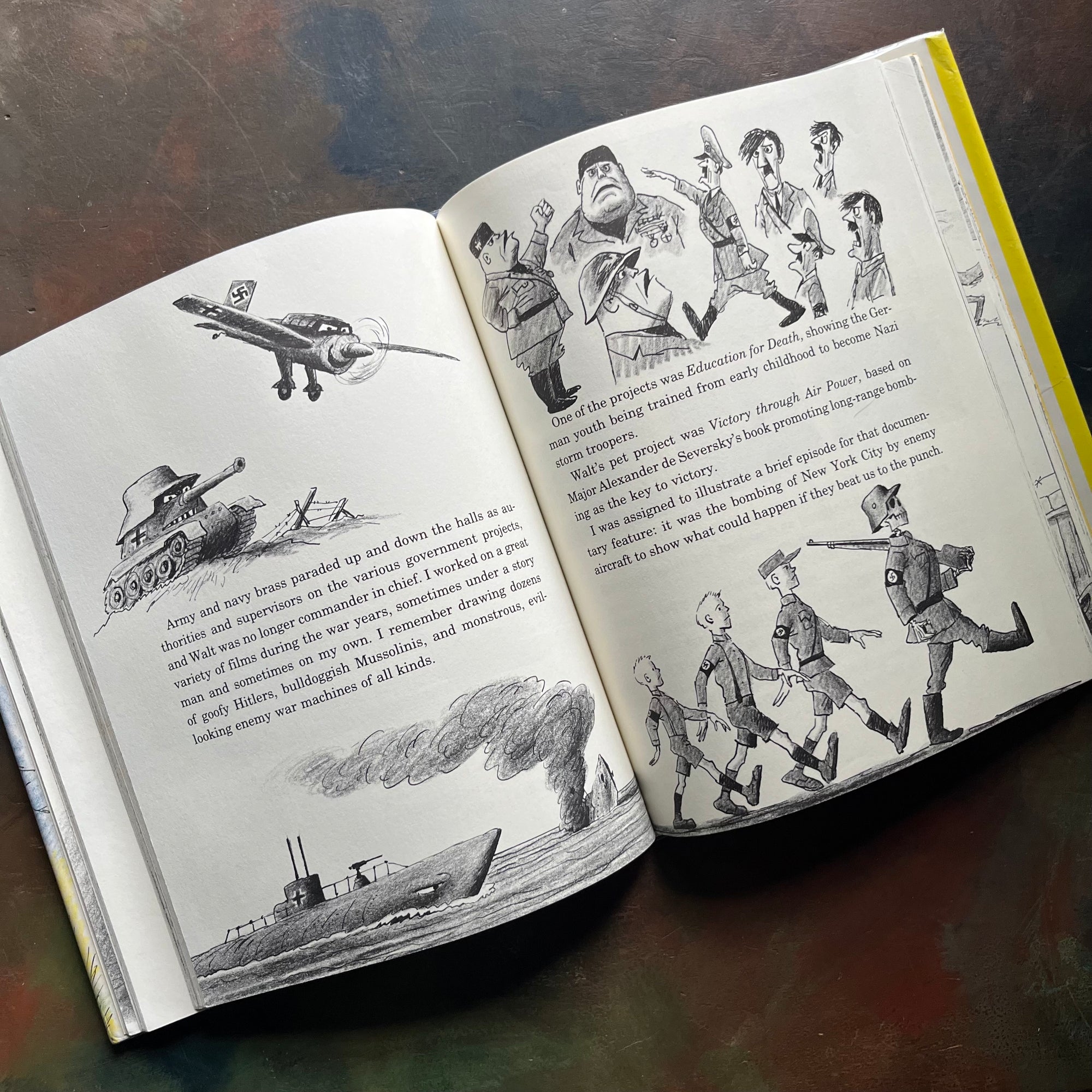 Bill Peet An Autobiography-vintage history book for kids-Caldecott Honor Book-vintage biography-Disney Illustrator-written and illustrated by Bill Peet - view of the illustrations in black and white