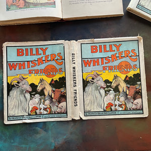Billy Whiskers at the Fair and Billy Whiskers Friends-antique illustrated children's chapter books-Frances Trego Montgomery-view of the outside of the dust jacket of Billy Whiskers Friends