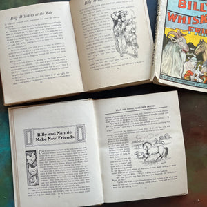 Billy Whiskers at the Fair and Billy Whiskers Friends-antique illustrated children's chapter books-Frances Trego Montgomery-view of the black & white illustrations