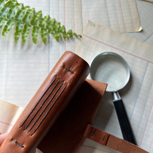 Blank Leather Travel Journals - handmade leather journal - long-stitch binding on spine
