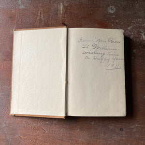 vintage children's chapter books, adventure books for boys - Bob Burton The Young Ranchman from Missouri written by Horatio Alger, Jr. - view of the inside cover with an inscription dated 1911 written in pencil