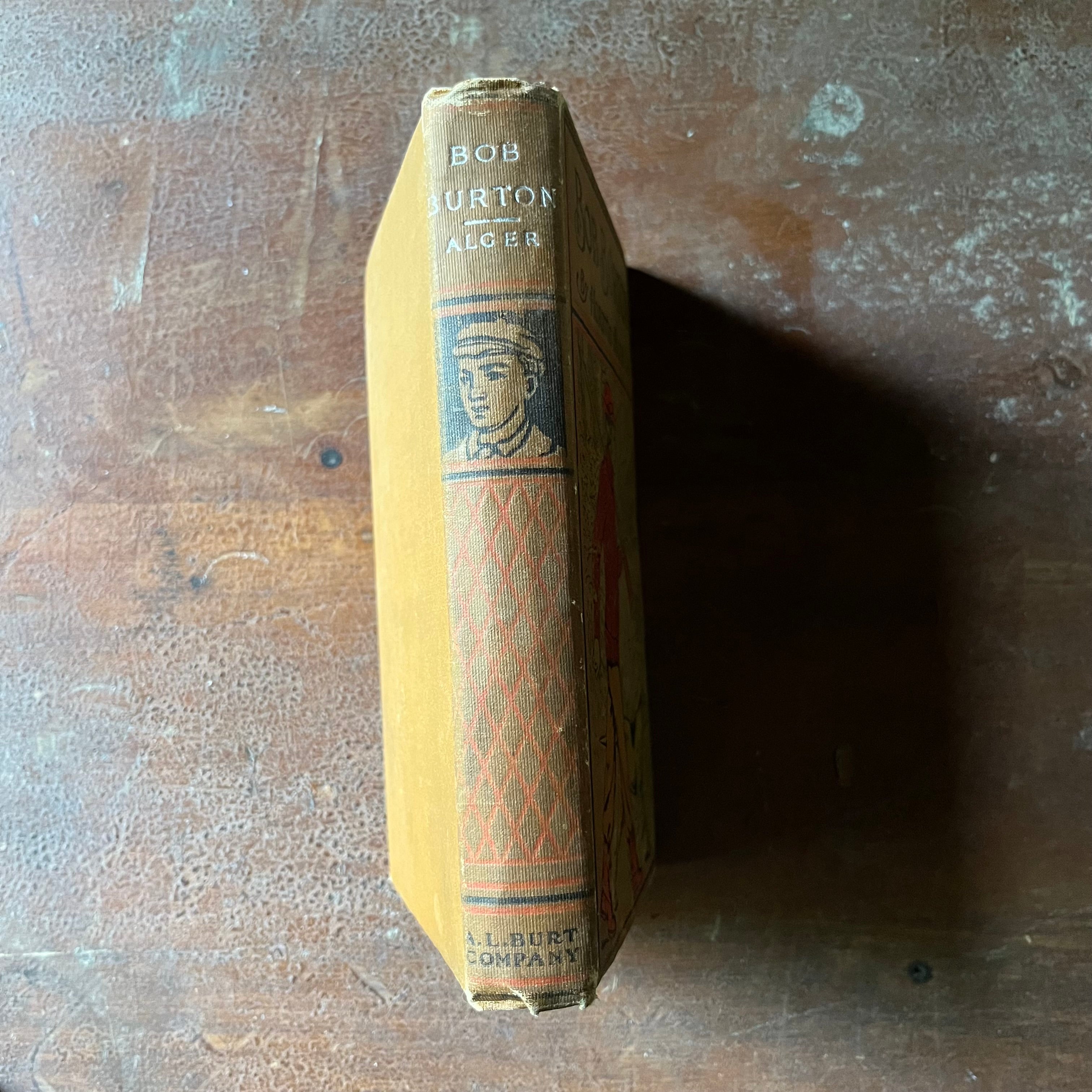 vintage children's chapter books, adventure books for boys - Bob Burton The Young Ranchman from Missouri written by Horatio Alger, Jr. - view of the spine