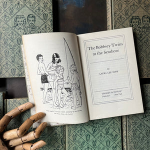 Bobbsey Twins 10 Book Set with Dust Jackets-Laura Lee Hope-vintage mystery books for young readers-vintage children's chapter books-view of the title page & frontispiece
