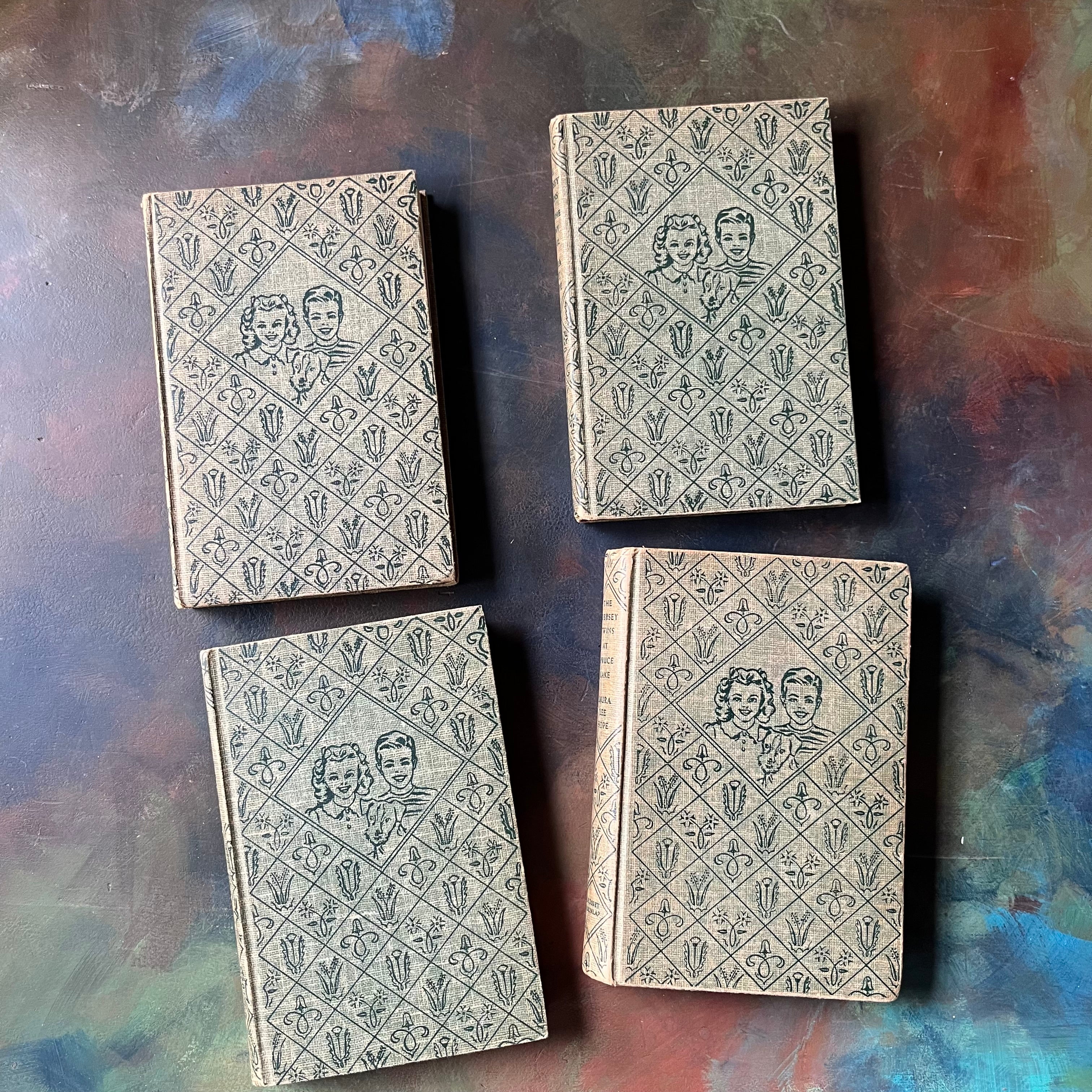 Bobbsey Twins Book Set of four-Laura Lee Hope-vintage young reader books-vintage children's mysteries-view of the front covers