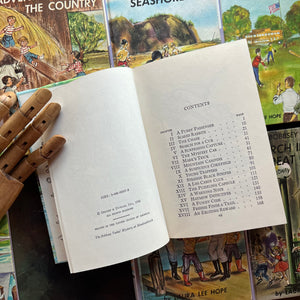 Bobbsey Twins Starter Set–First 10 Books -Vintage 1950s–1960s Purple Cover Editions-children's mysteries-early chapter books-view of the copyright and contents pages