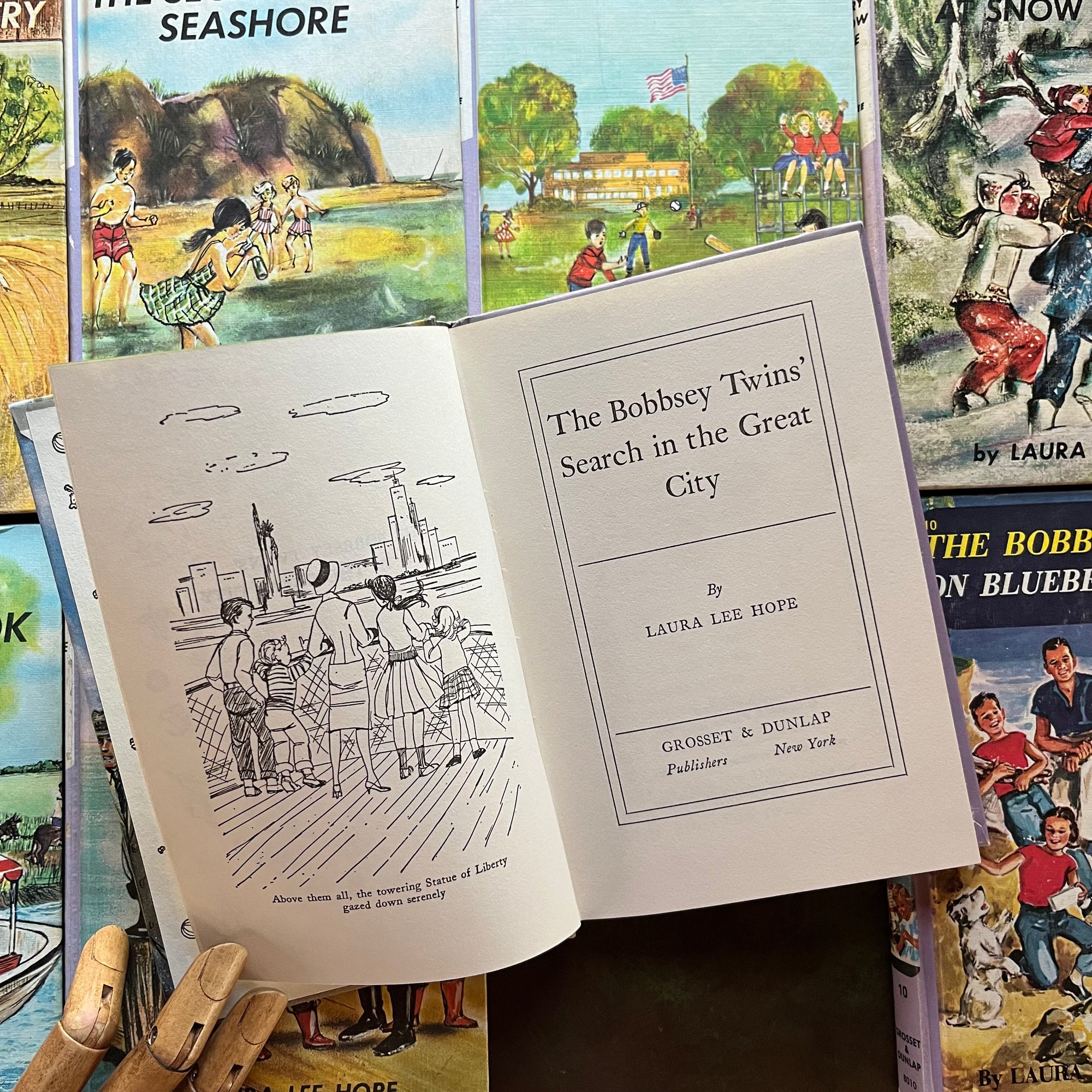 Bobbsey Twins Starter Set–First 10 Books -Vintage 1950s–1960s Purple Cover Editions-children's mysteries-early chapter books-view of the title page