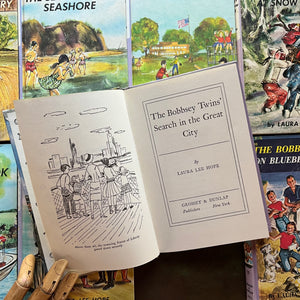 Bobbsey Twins Starter Set–First 10 Books -Vintage 1950s–1960s Purple Cover Editions-children's mysteries-early chapter books-view of the title page