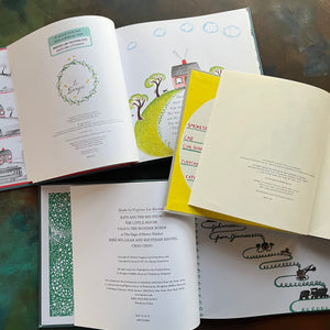 Books written and illustrated by Virginia Lee Burton-The Little House (A Caldecott Award Winning Book), Katy and the Big Snow and Mike Mulligan and His Steam Shovel-vintage children's classics-picture books-view of their copyright pages