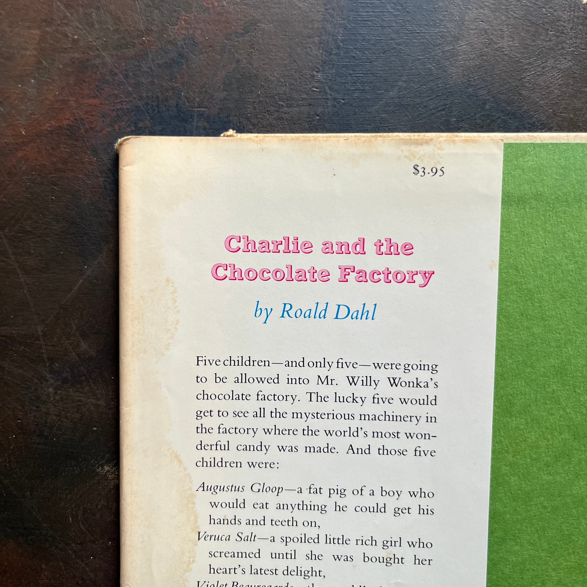 Charlie and the Chocolate Factory-Charlie and the Glass Elevator written by Roald Dahl-early editions-classic children's literature-view of the original price on the dust jacket's inside flap