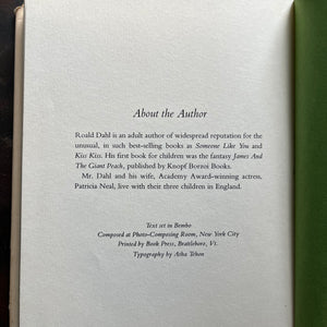 Charlie and the Chocolate Factory-Charlie and the Glass Elevator written by Roald Dahl-early editions-classic children's literature-view of the colophon on the last page of the book