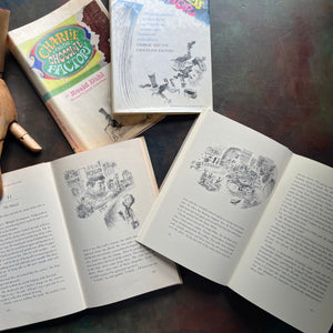 Charlie and the Chocolate Factory-Charlie and the Glass Elevator written by Roald Dahl-early editions-classic children's literature-view of the illustrations