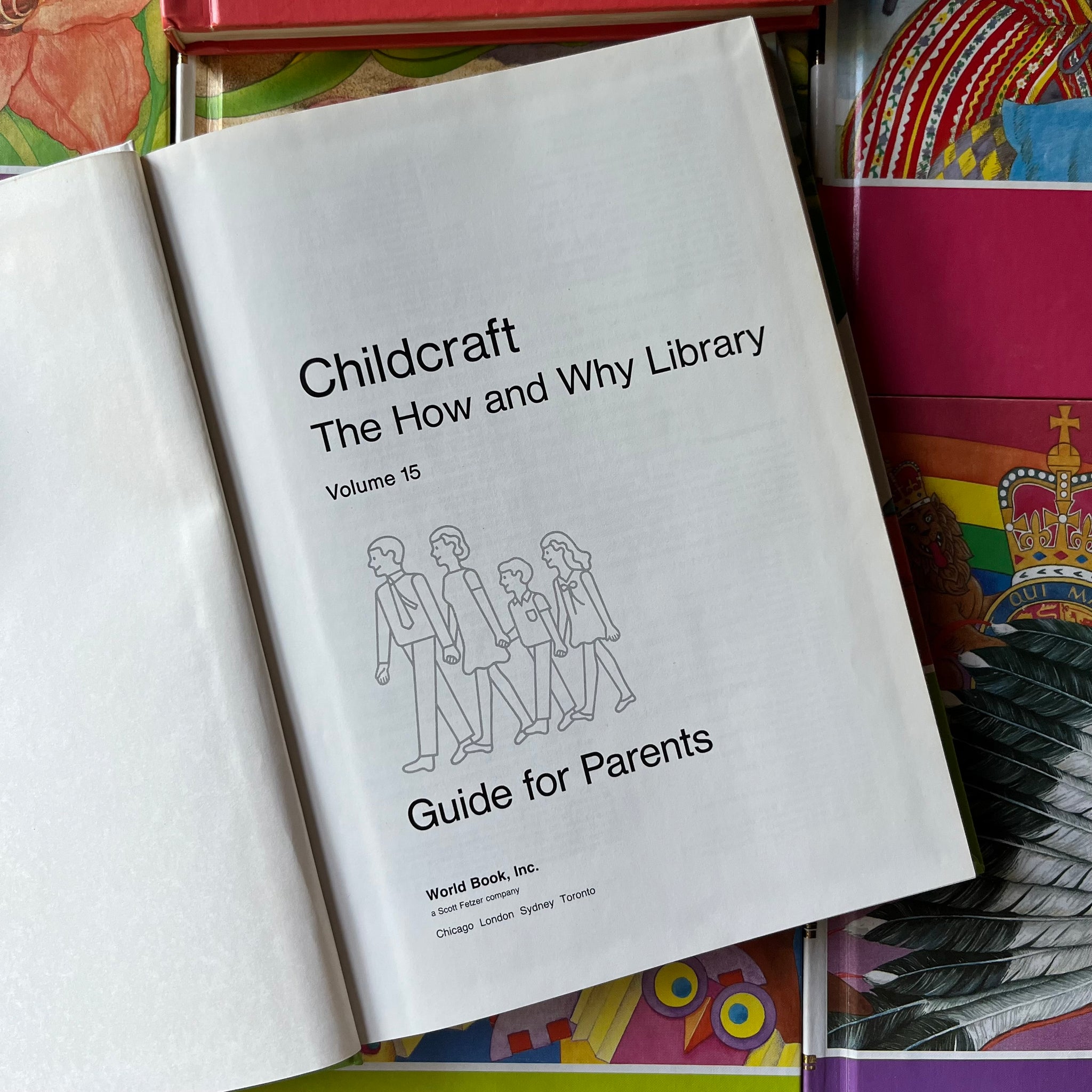 Childcraft How & Why Library Complete 15 Volume Set Log Cabin Vintage