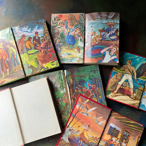 Children's Classics Six Book Set-Robin Hood-The Adventures of Tom Sawyer-Arabian Nights-Alice in Wonderland-Robinson Crusoe-Andersen's Fairy Tales-classic literature every child should read-view of the inside covers