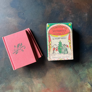 Christmas Nutshell Library By Hilary Knight-1963 Harper & Row, Publishers Edition-vintage Christmas Books-tiny books-view of the side of the box sleeve