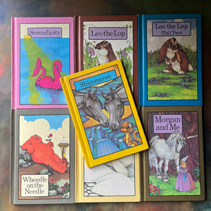 Collection of 7 Serendipity books written by Stephen Cosgrove with illustrations by Robin James -1980's kid's books-view of the front covers