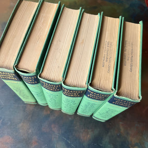 Collier's Greatest Short Stories-Complete 6 Volume Set-Classic American Short Stories-Famous Short Stories-view of the top foredges - note the library stamp on the last two volumes
