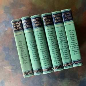 Collier's Greatest Short Stories-Complete 6 Volume Set-Classic American Short Stories-Famous Short Stories-view of the spines