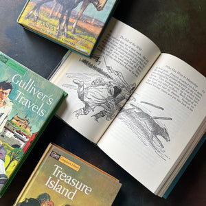 Companion Library 4 Book Set-Black Beauty, Call of the Wild, Treasure Island and Gulliver's Travels-vintage adventure books for kids-view of a sample illustration in Call of the Wild