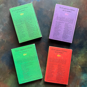 Companion Library Book Set-vintage children's classics books-Heidi, Aesop's Fables, Robinson Crusoe, and Gulliver's Travels-view of the back covers