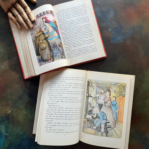 Copper-Toed Boots-The Door in the Wall-Marguerite de Angeli-children's historical fiction-1950 Newbery Award Winner-view of the illustrations in full color - full page illustrations