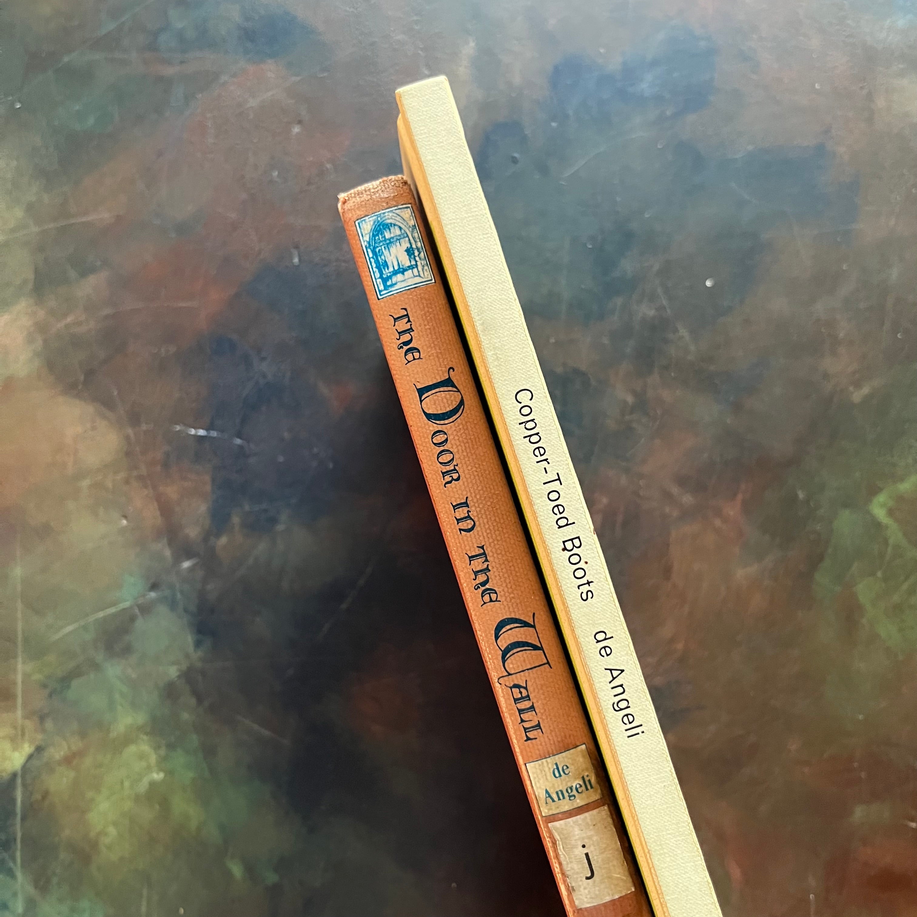 Copper-Toed Boots-The Door in the Wall-Marguerite de Angeli-children's historical fiction-1950 Newbery Award Winner-view of the spines