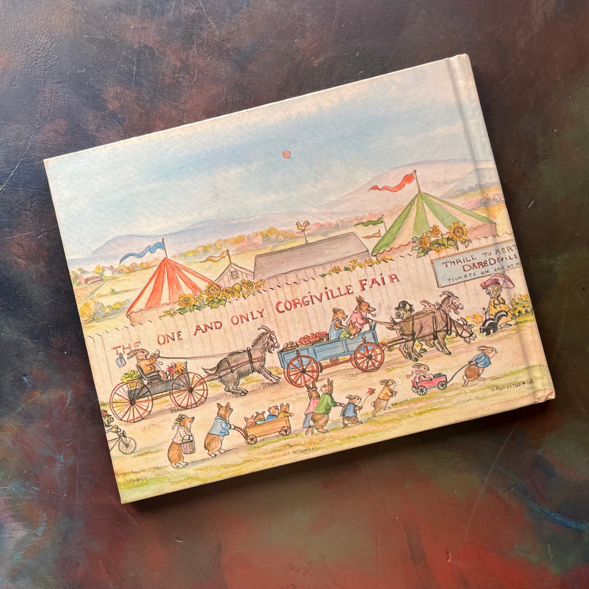 Corgiville Fair written and illustrated by Tasha Tudor-1971 First Edition-classic children's picture book-collector's edition-Corgi Dog Breed-view of the back cover