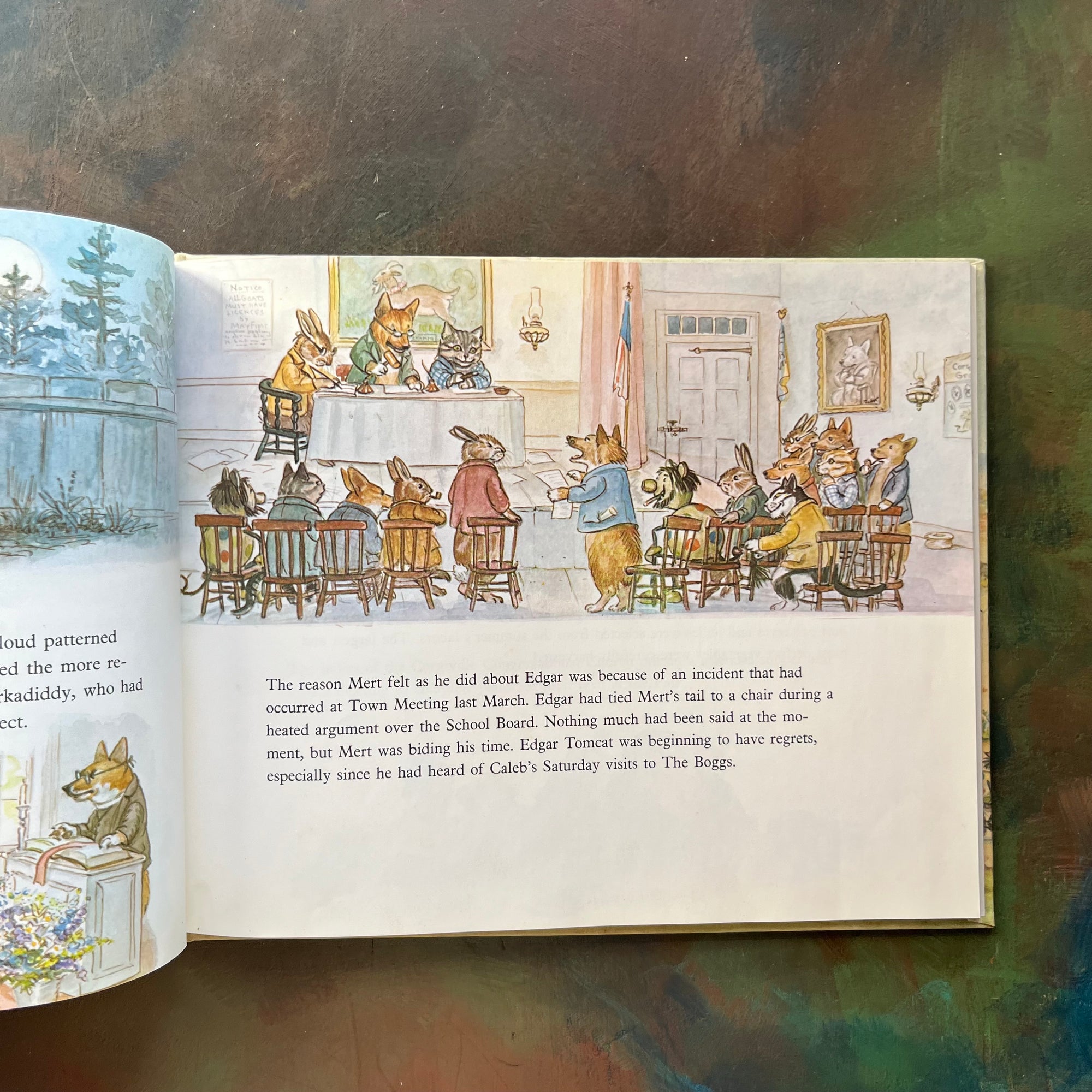 Corgiville Fair written and illustrated by Tasha Tudor-1971 First Edition-classic children's picture book-collector's edition-Corgi Dog Breed-sample view of an illustration found within the pages of Corgiville Fair.