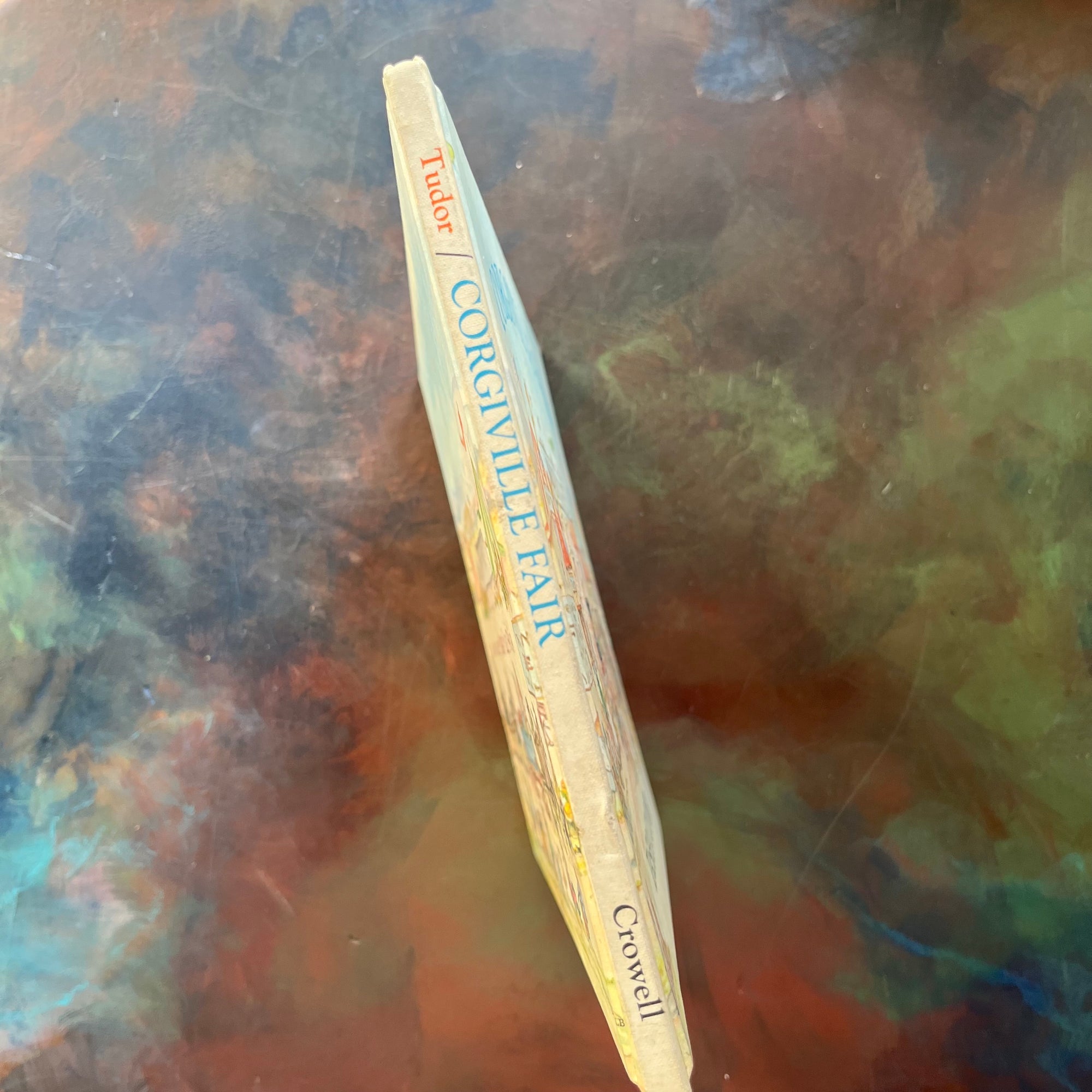 Corgiville Fair written and illustrated by Tasha Tudor-1971 First Edition-classic children's picture book-collector's edition-Corgi Dog Breed-view of the spine