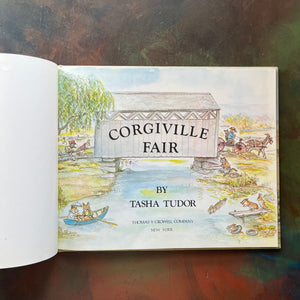 Corgiville Fair written and illustrated by Tasha Tudor-1971 First Edition-classic children's picture book-collector's edition-Corgi Dog Breed-view of the title page