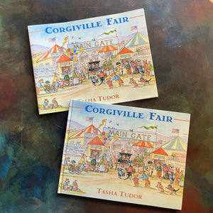 Corgiville Fair written and illustrated by Tasha Tudor-1971 First Edition-classic children's picture book-collector's edition-corgi dogs-view of the front cover